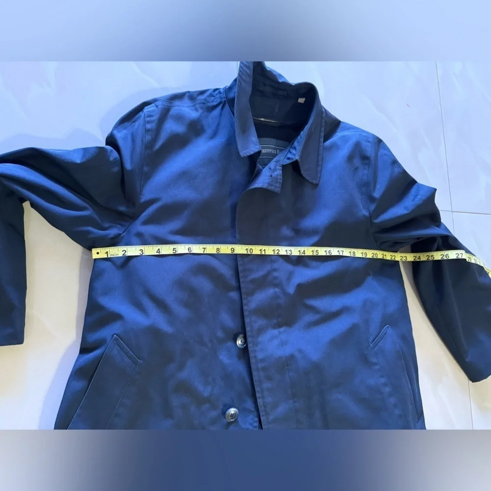 Christopher Hayes Mens Thin sulfate black Lining nylon polyester Trench Coat 42